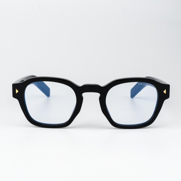 Prada Men Eyeglasses Black Square PRA16S 16K60K NEW AUTHENTIC - Picture 1 of 15